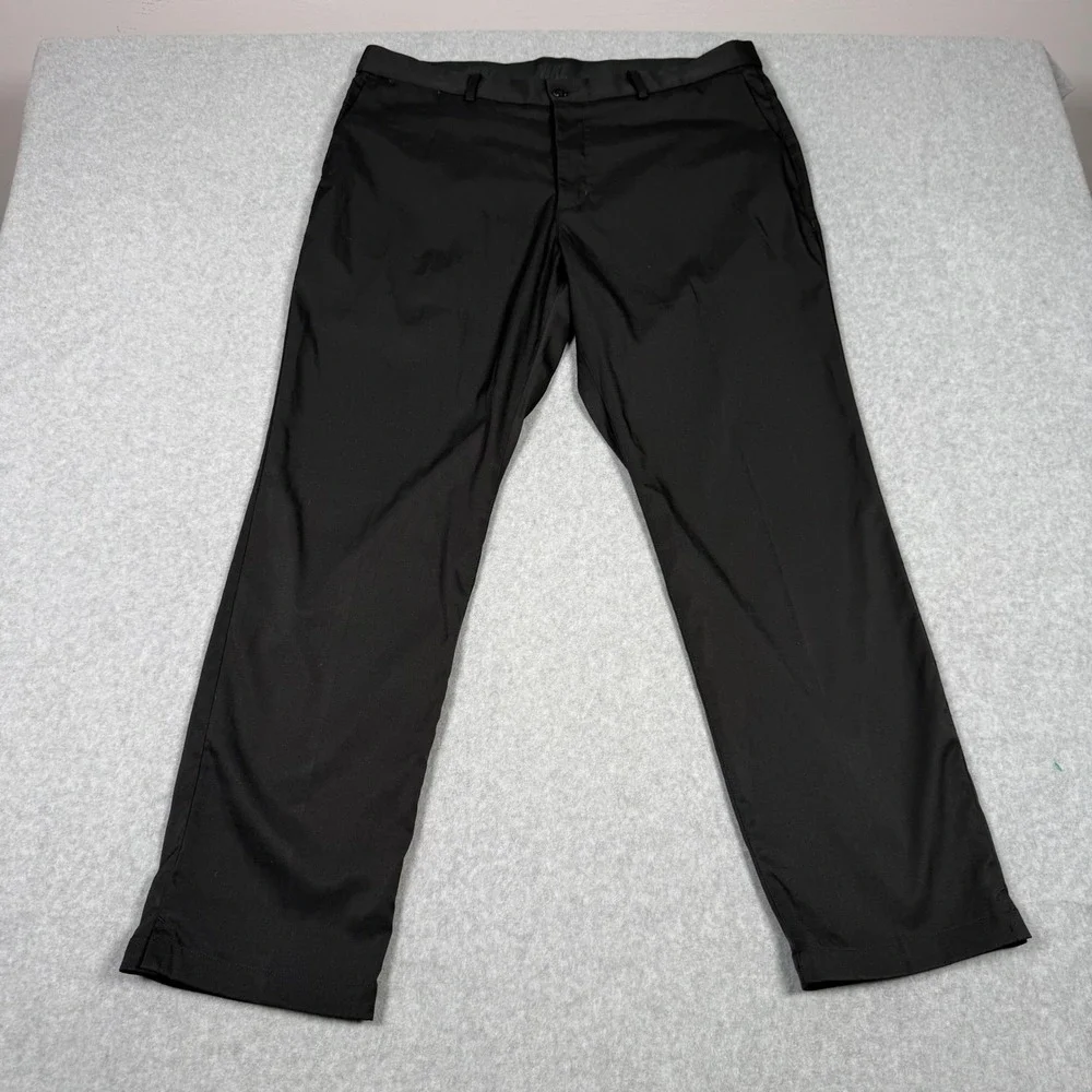 Nike Dri-FIT Mens Golf Pants Black 38x30 Flat Front Performance Trousers